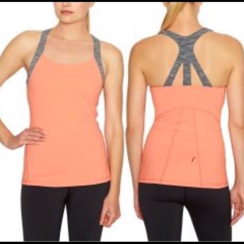 Lucy Crossback Tank in Papaya Heather